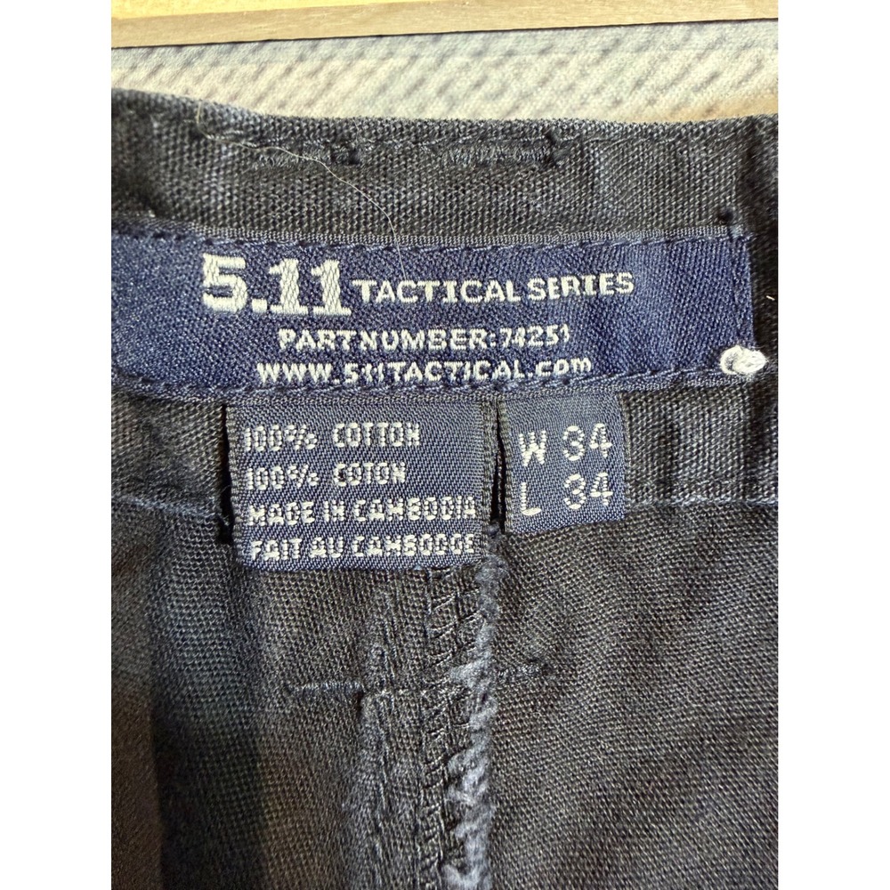 5.11 Tactical Series 74251 Mens Black Cotton Canvas Cargo Pants 34x34 - Picture 4 of 6